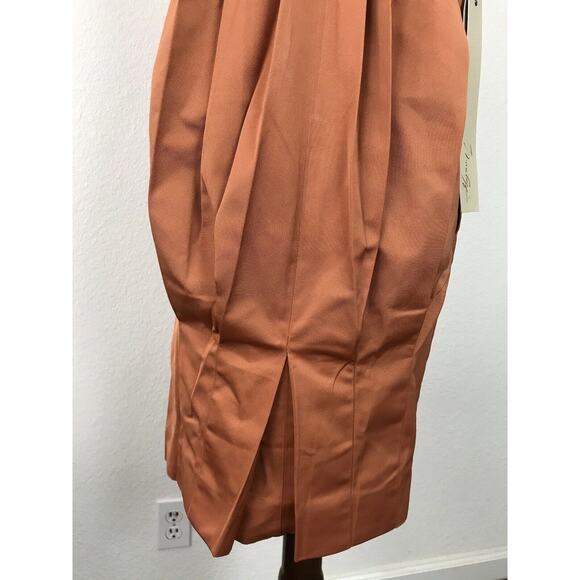 Max Azria Pleated Bodycon Tank Dress Rust - Picture 11 of 12